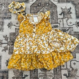 Daisy Fuentes Kids Dress in Mustard Floral